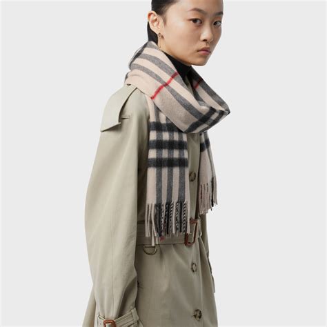 burberry check cashmere scarf- stone|burberry cashmere scarf outlet.